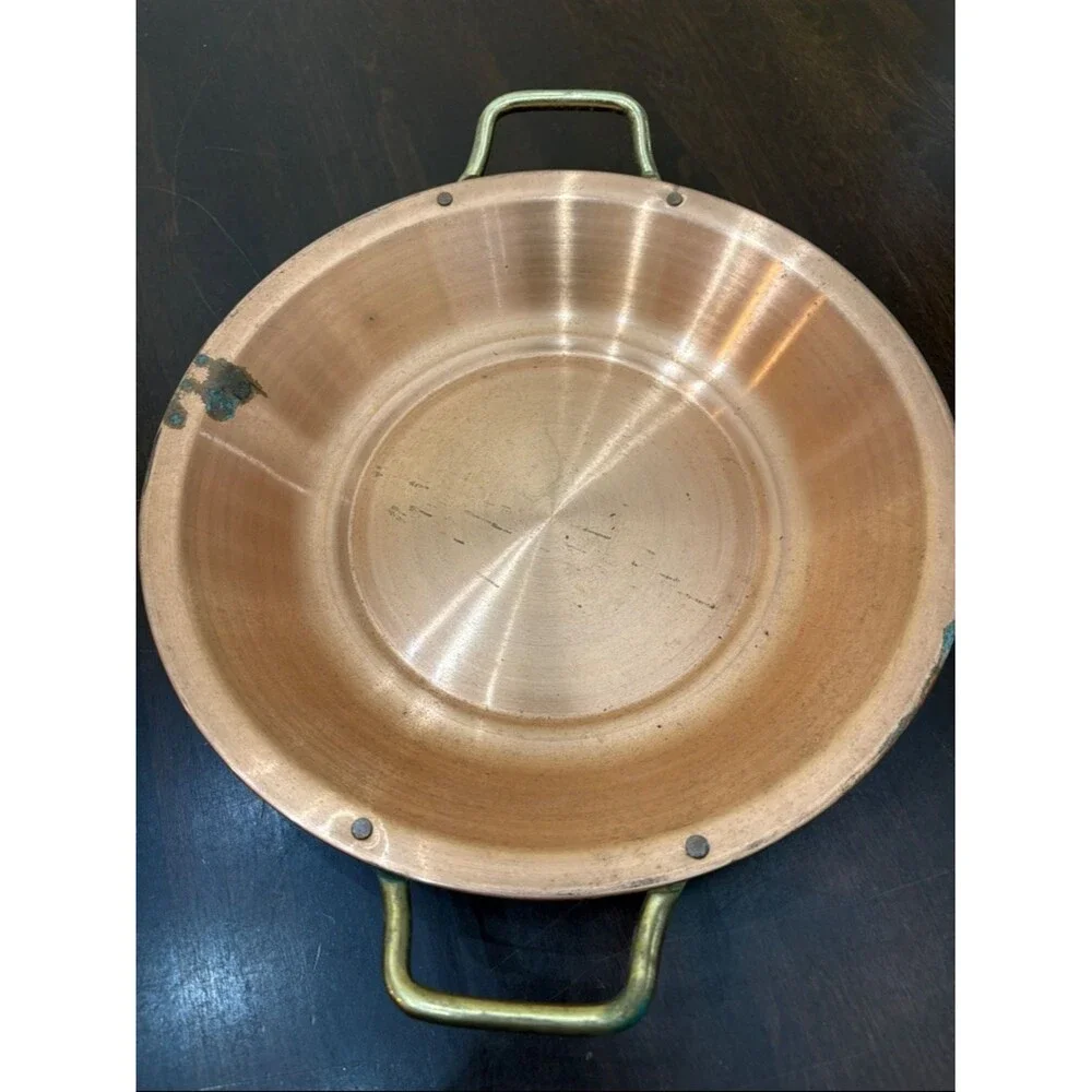 Copper Jam Pan with Brass Handles 10.5”